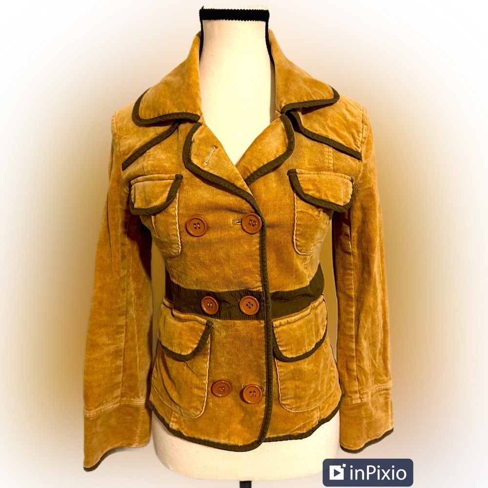 Vintage 70's Tan Corduroy Women's Blazer Size XS/S